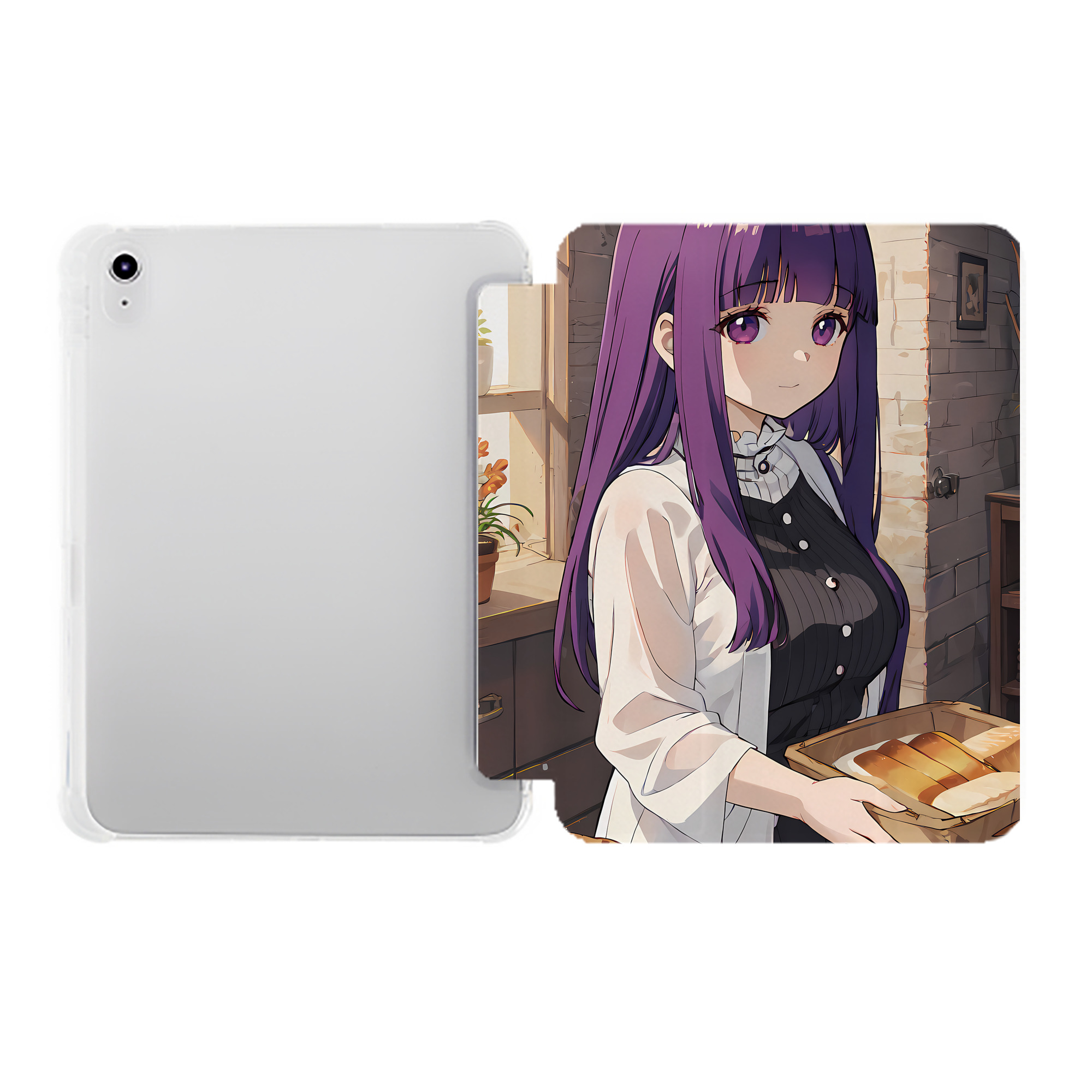 （画像用） 葬送のフリーレン Frieren IPad ケース ペン収納付き 三つ折りスタンド PUレザー×シリコン 対応機種9.5/10.5/10.9インチ